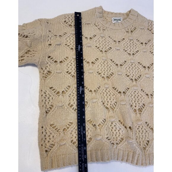 American Eagle Oversized Knit Cream Sweater, L, Crew Neck - Picture 8 of 8